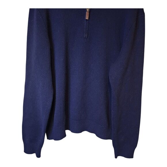Vtg Polo Ralph Lauren 100% Italian Cashmere 1/4 Zip Sweater Mens Dark Blue - Picture 5 of 9
